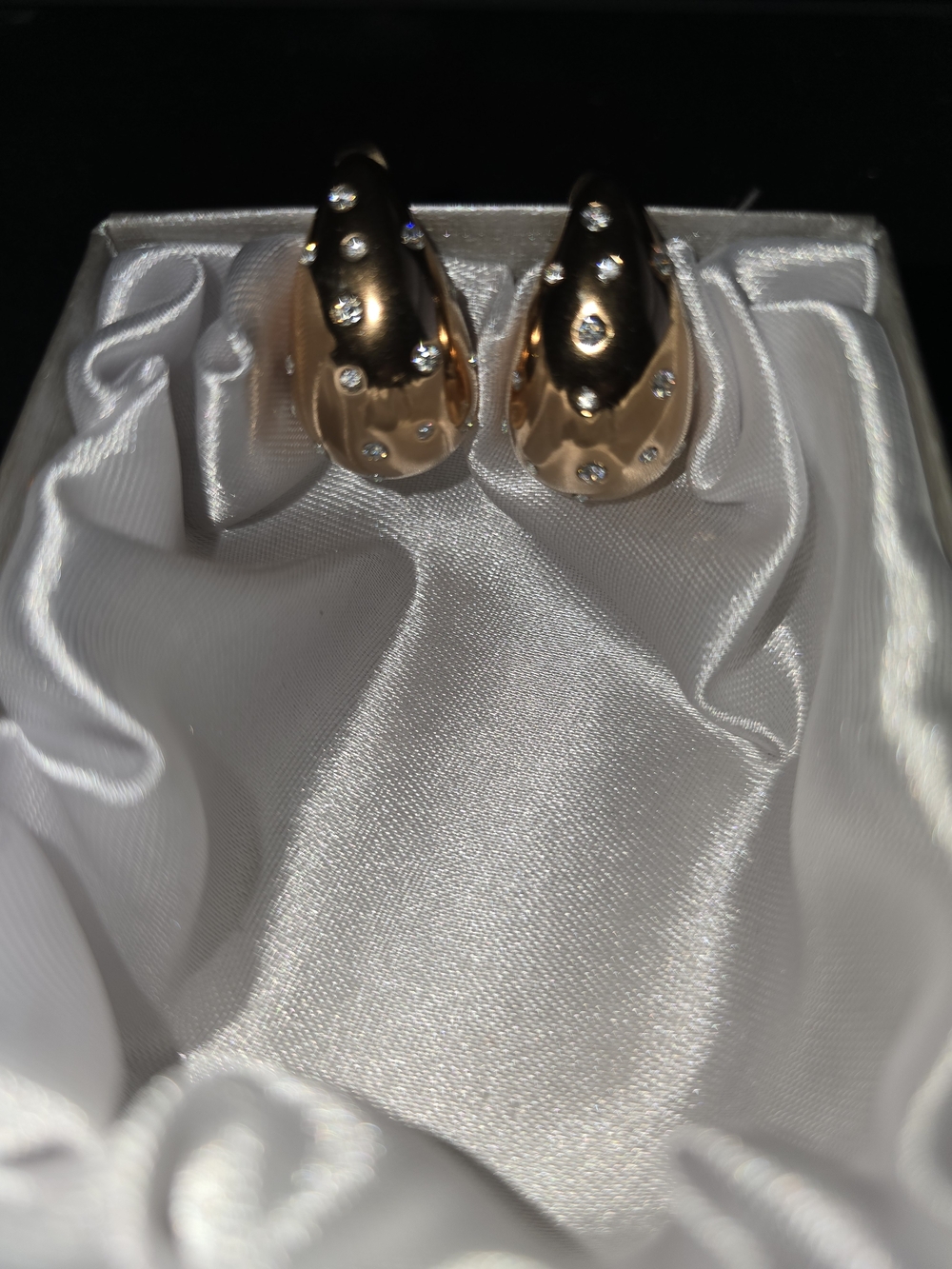Rose Gold Teardrop Crystal Stud Earrings - Picture 9 of 9